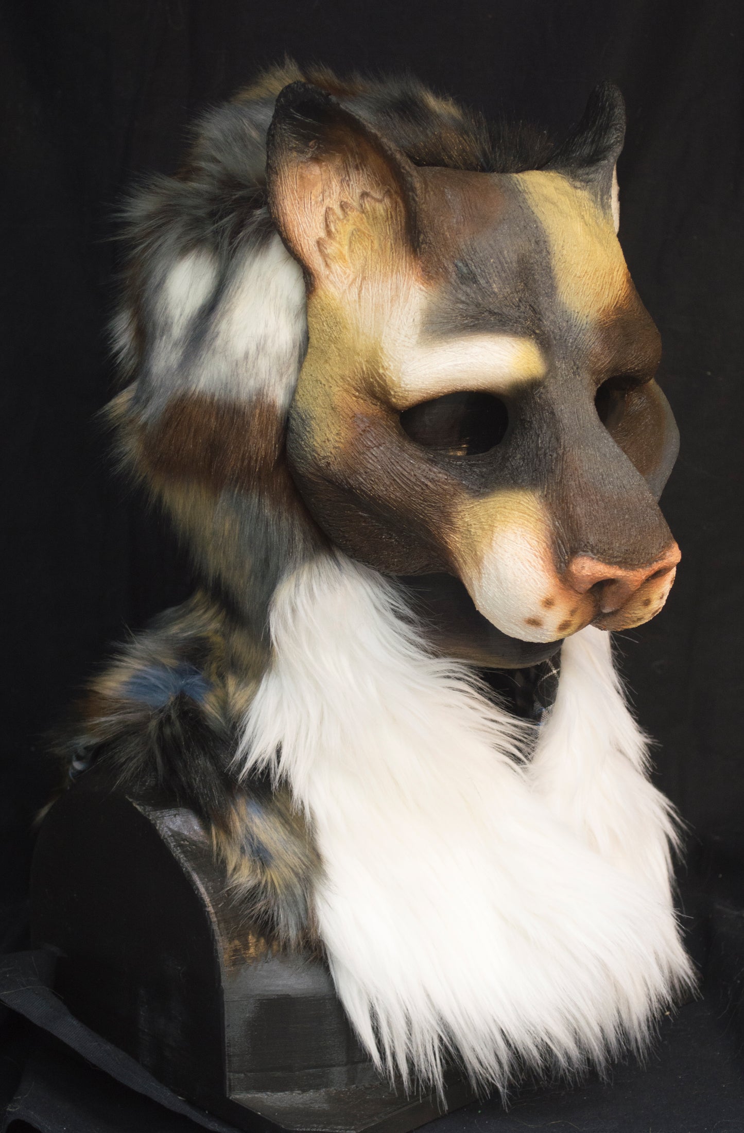 Awaykin Calico cat: Made to order combat friendly LARP half mask