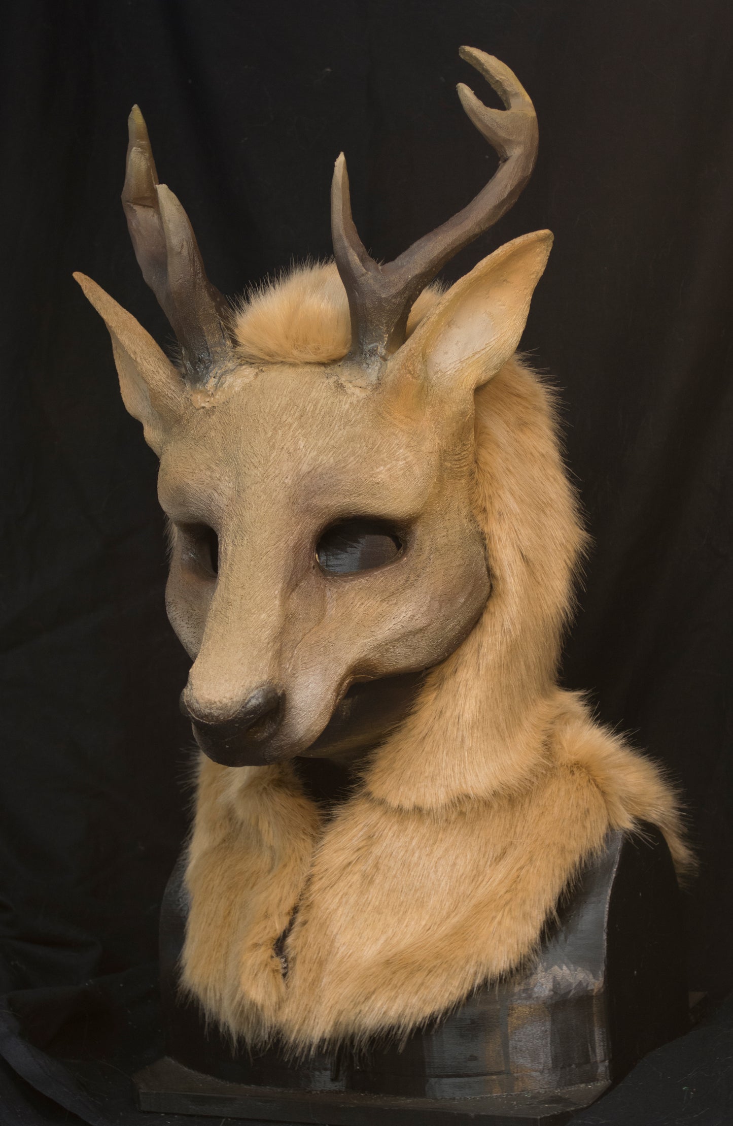 Awaykin Deer with small antlers: Made to order combat friendly LARP half mask