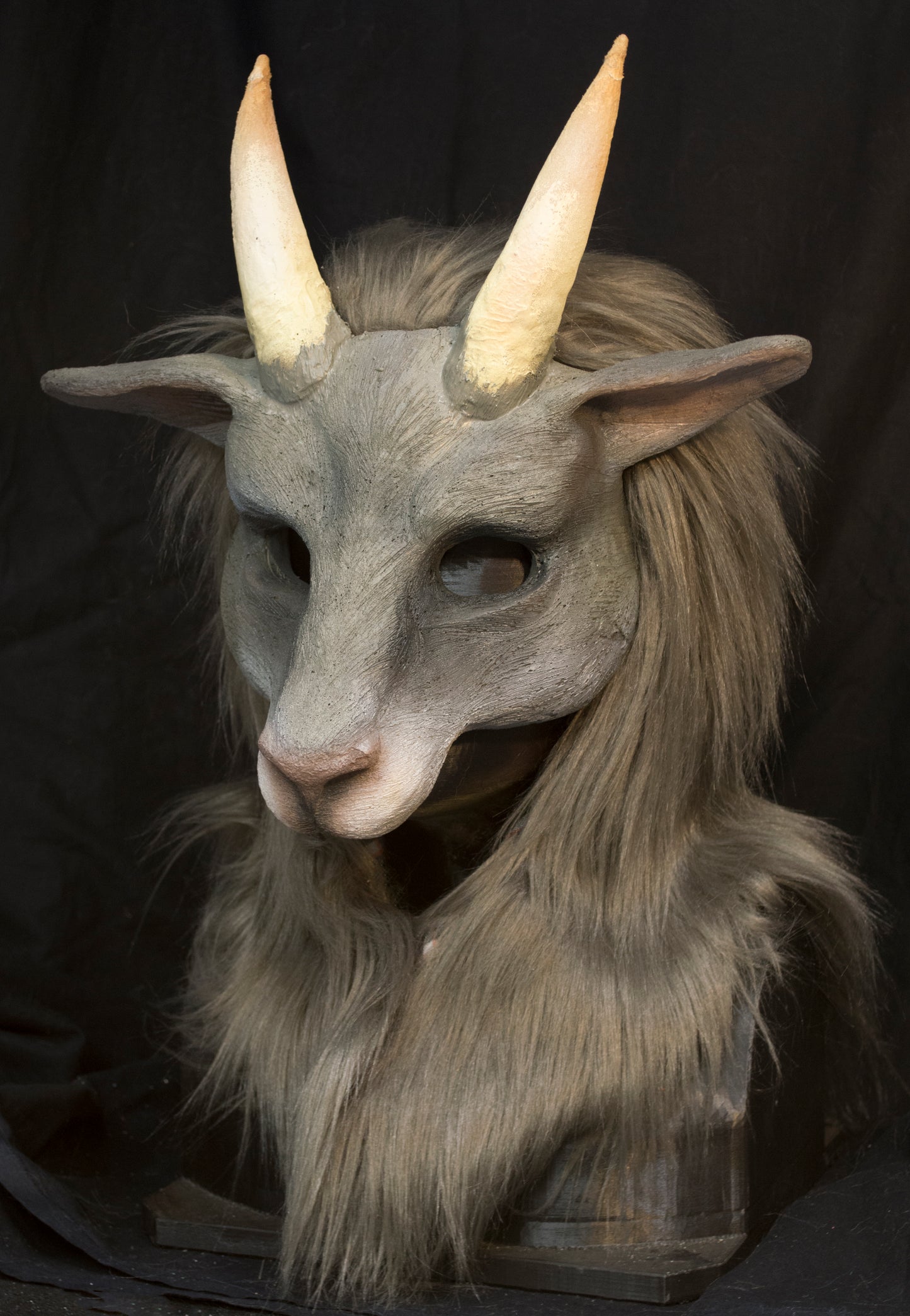 Awaykin Short horned Goat: Made to order combat friendly LARP half mask