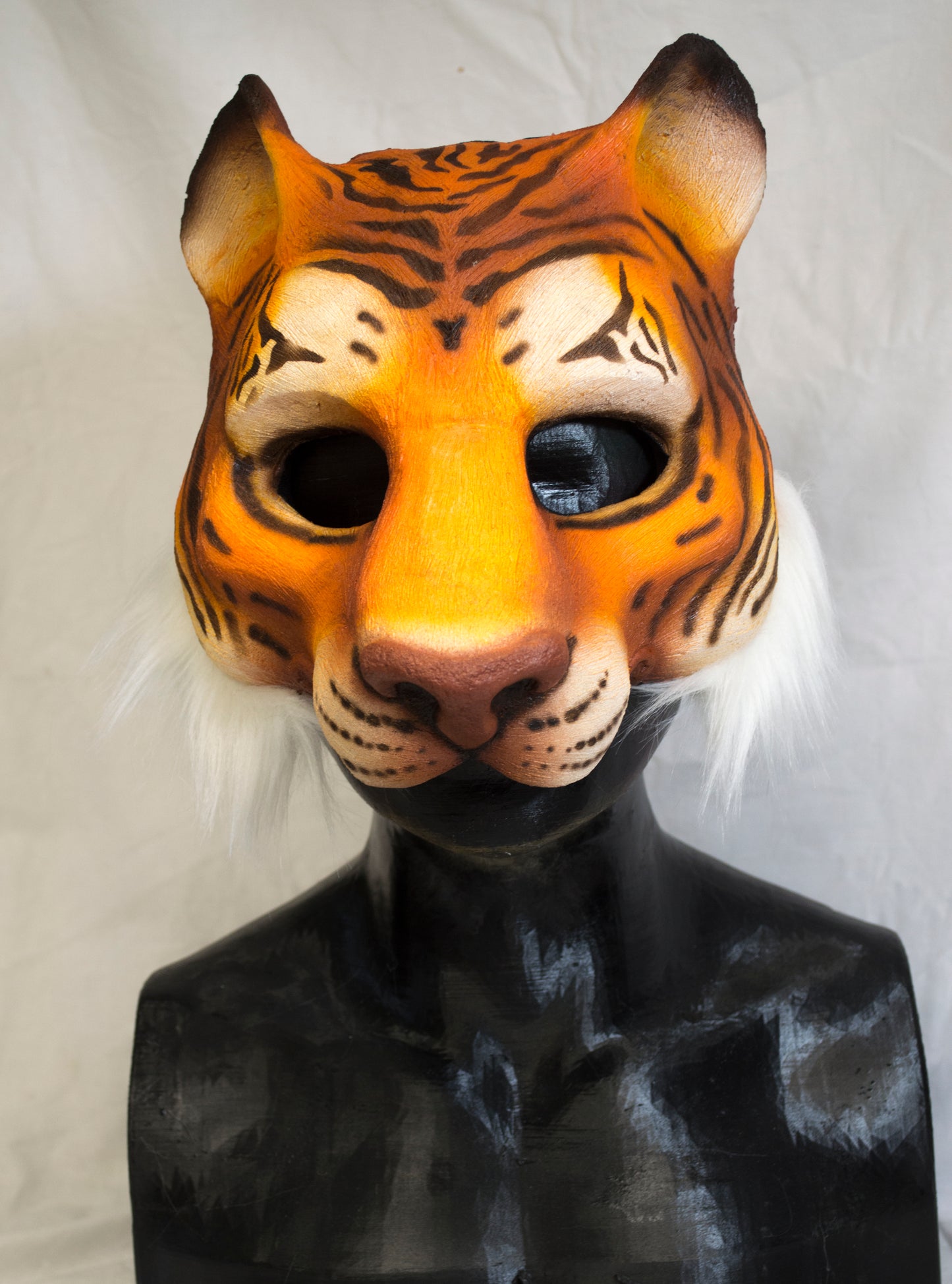 Awaykin Tiger: Made to order combat friendly LARP painted half mask