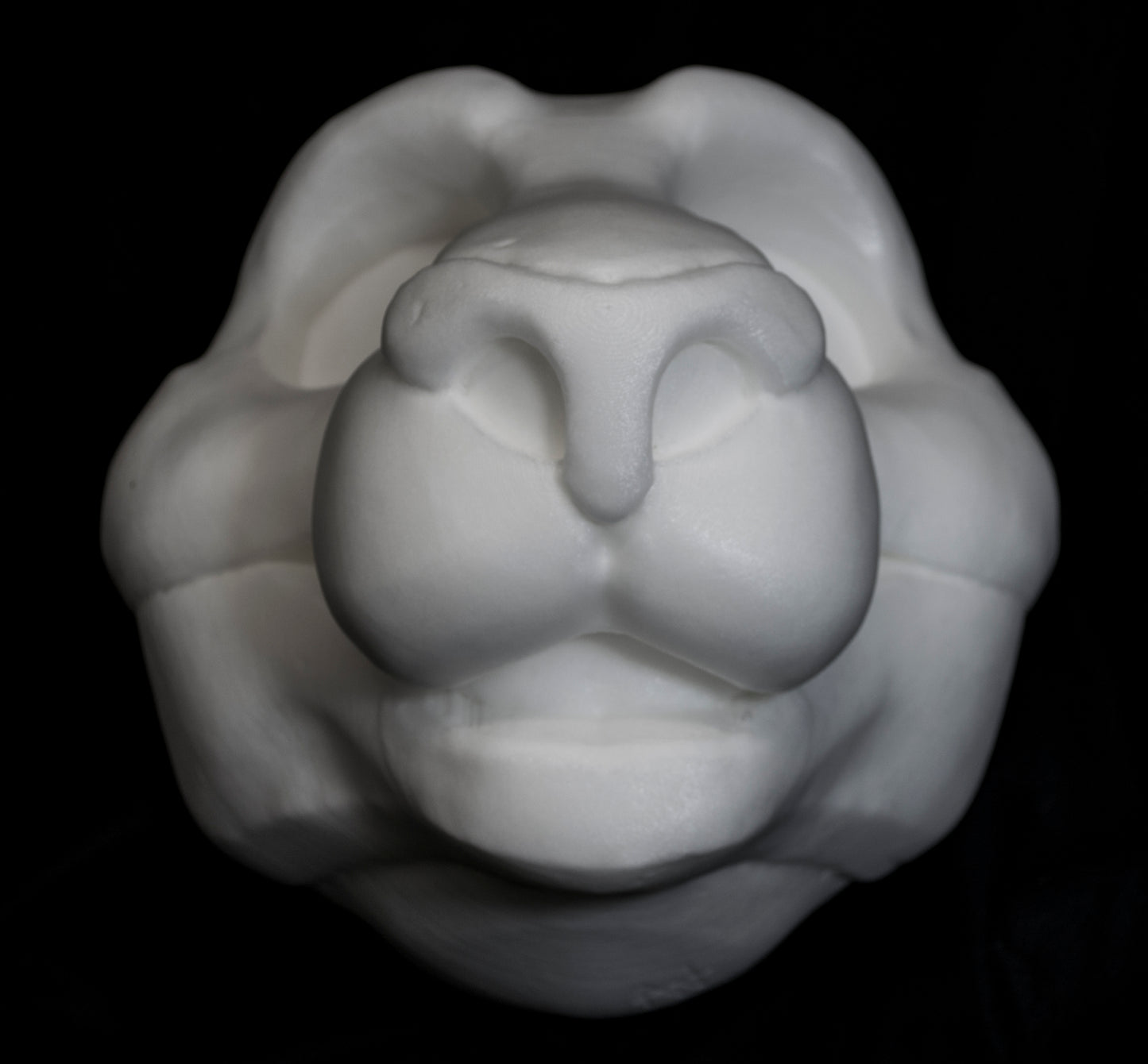 Feline soft foam head base for costumes, mascots and fursuits.