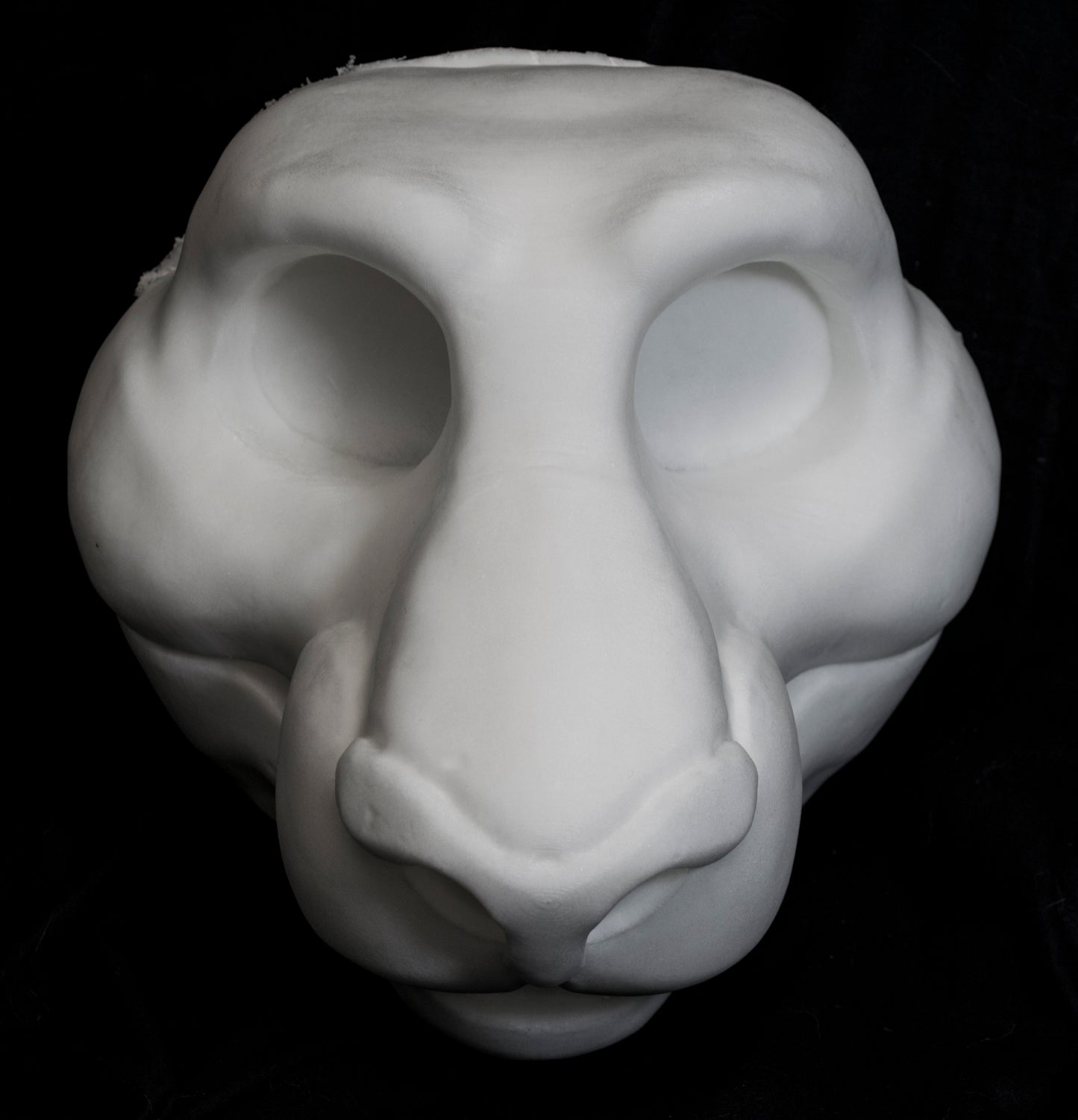 Feline soft foam head base for costumes, mascots and fursuits.