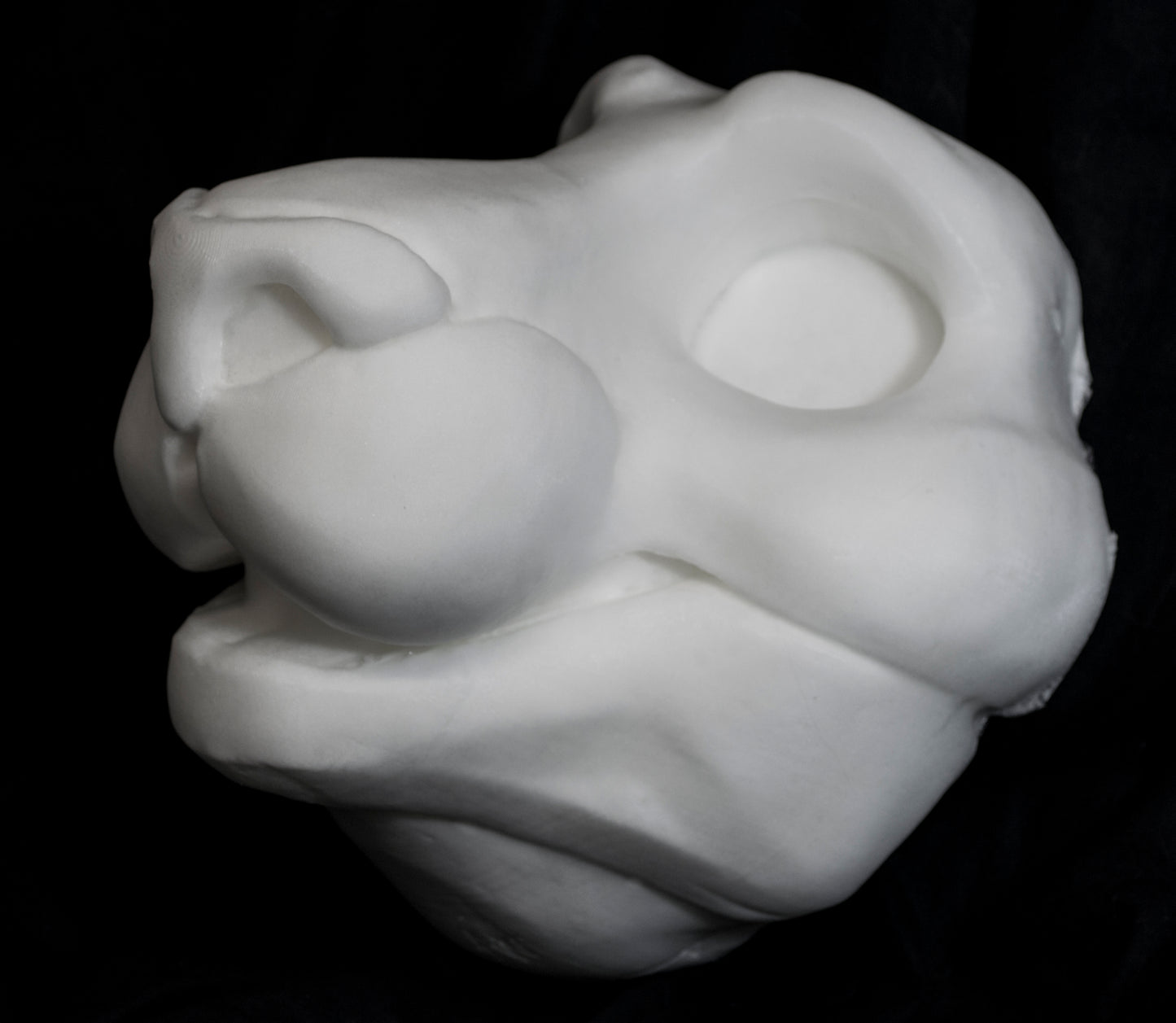 Feline soft foam head base for costumes, mascots and fursuits.