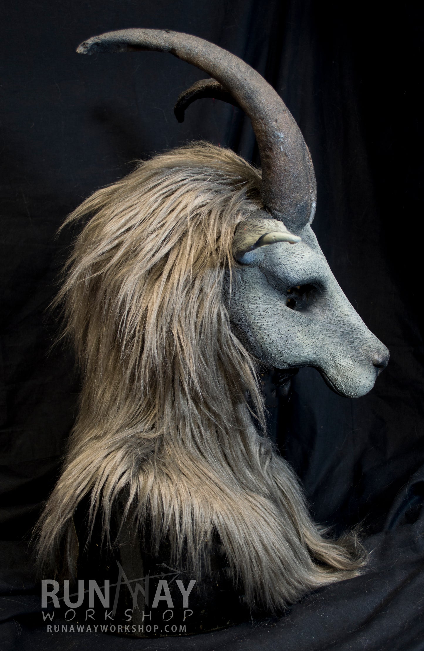 Custom painted hooded Awaykin mask with horns