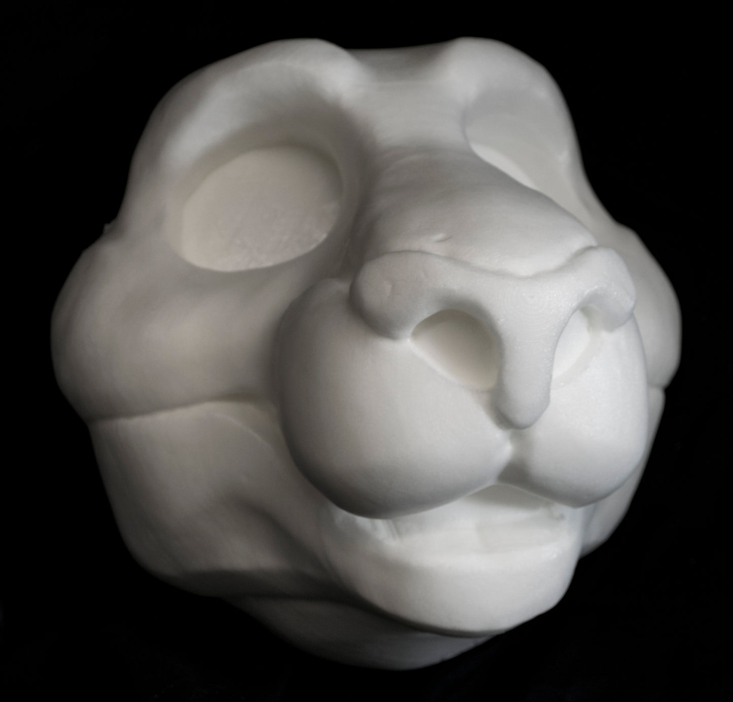 Feline soft foam head base for costumes, mascots and fursuits.