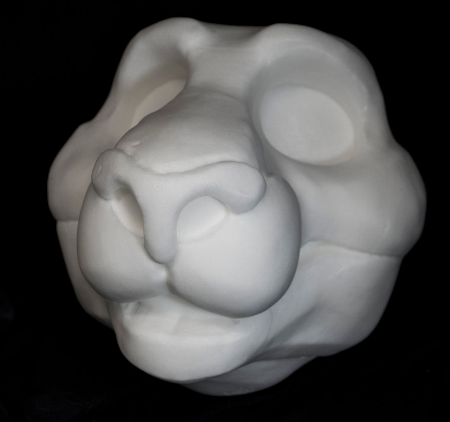 Feline soft foam head base for costumes, mascots and fursuits.