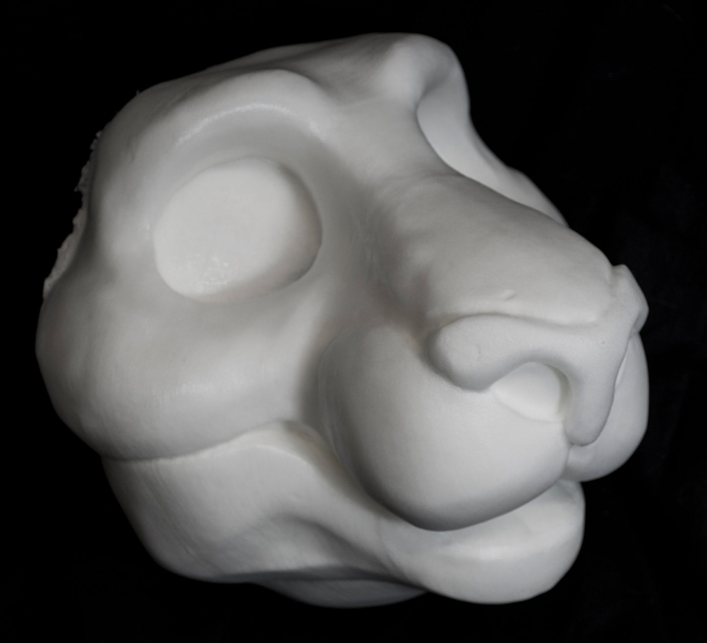Feline soft foam head base for costumes, mascots and fursuits.
