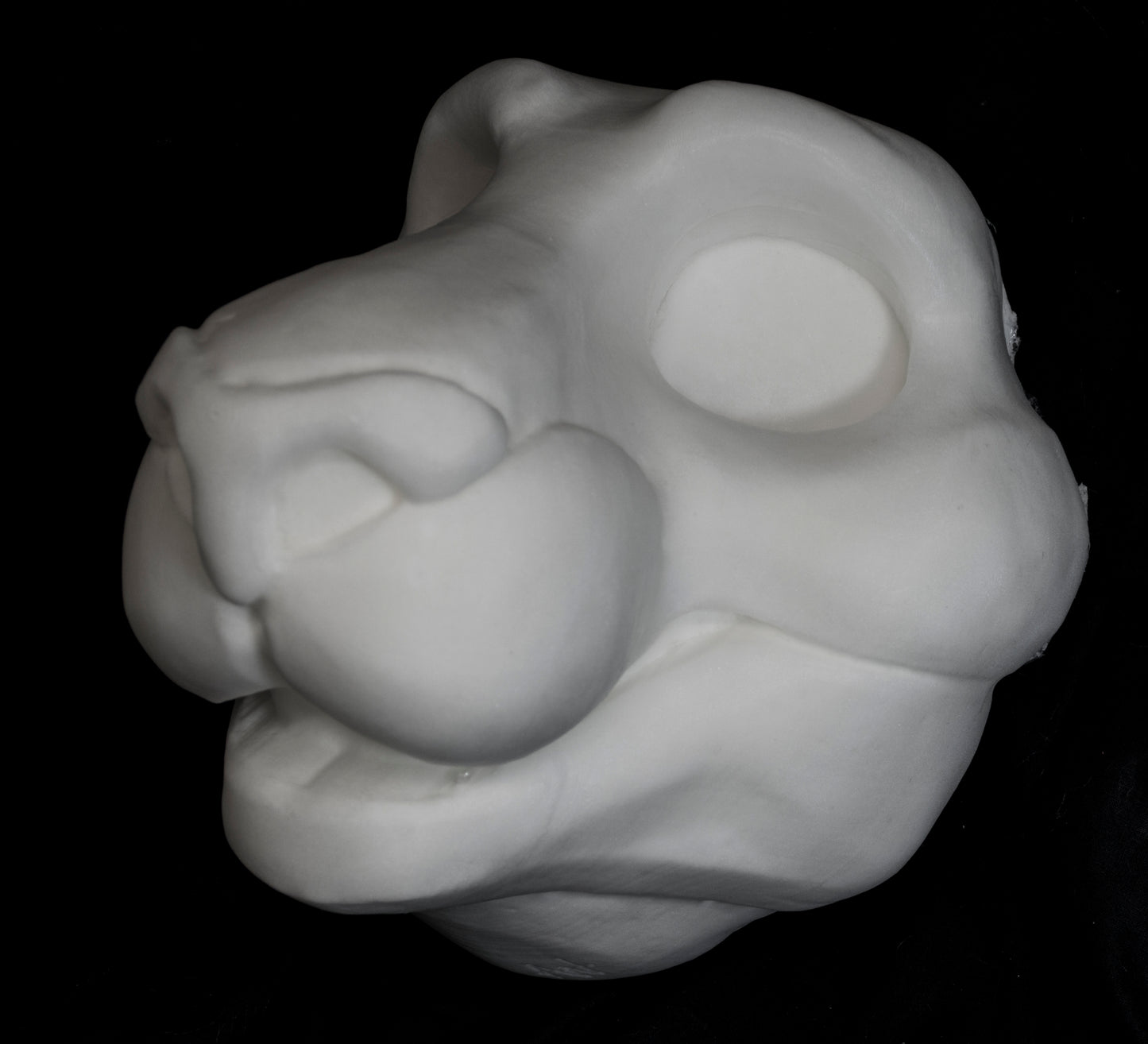 Feline soft foam head base for costumes, mascots and fursuits.