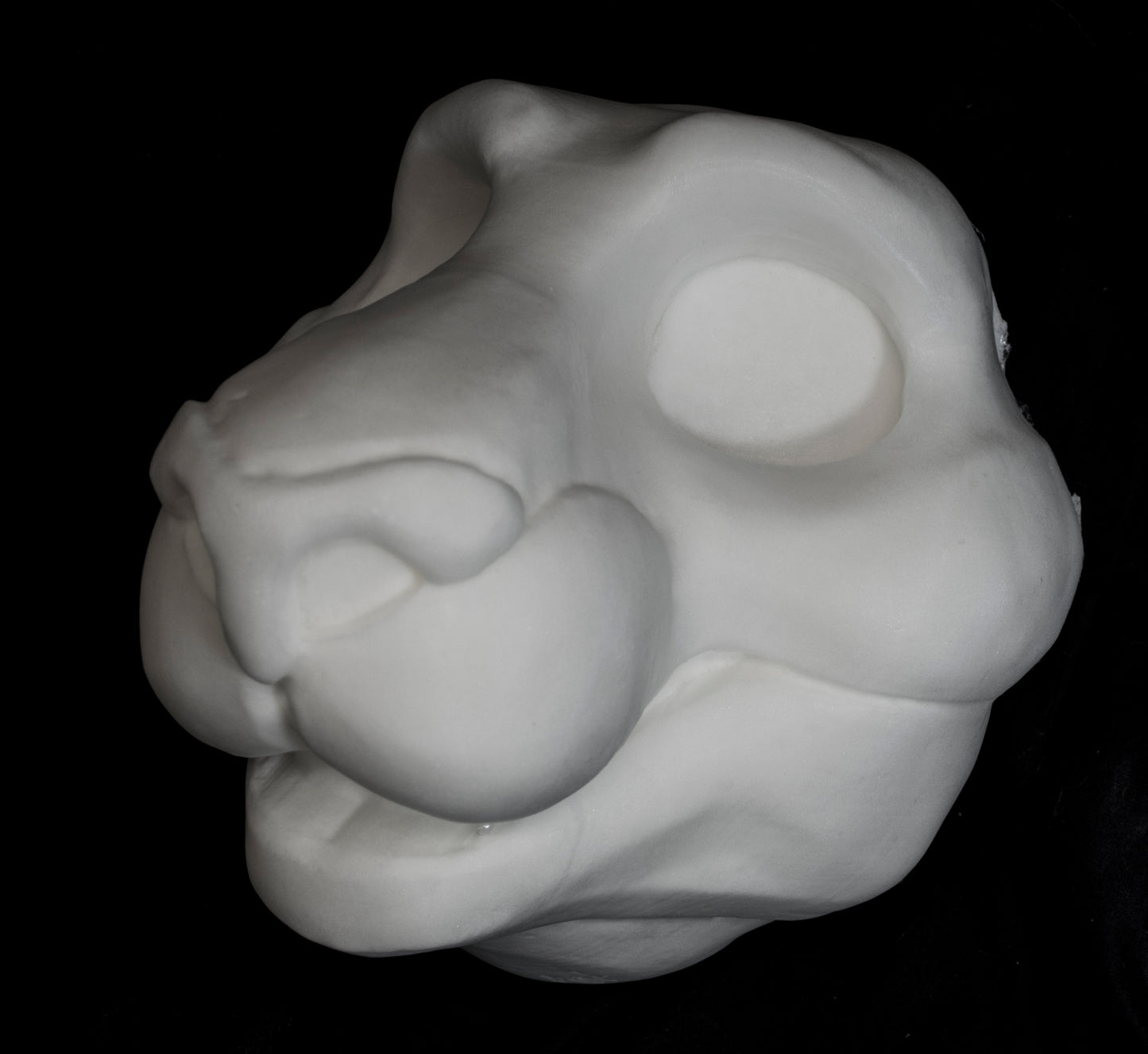 Feline soft foam head base for costumes, mascots and fursuits.