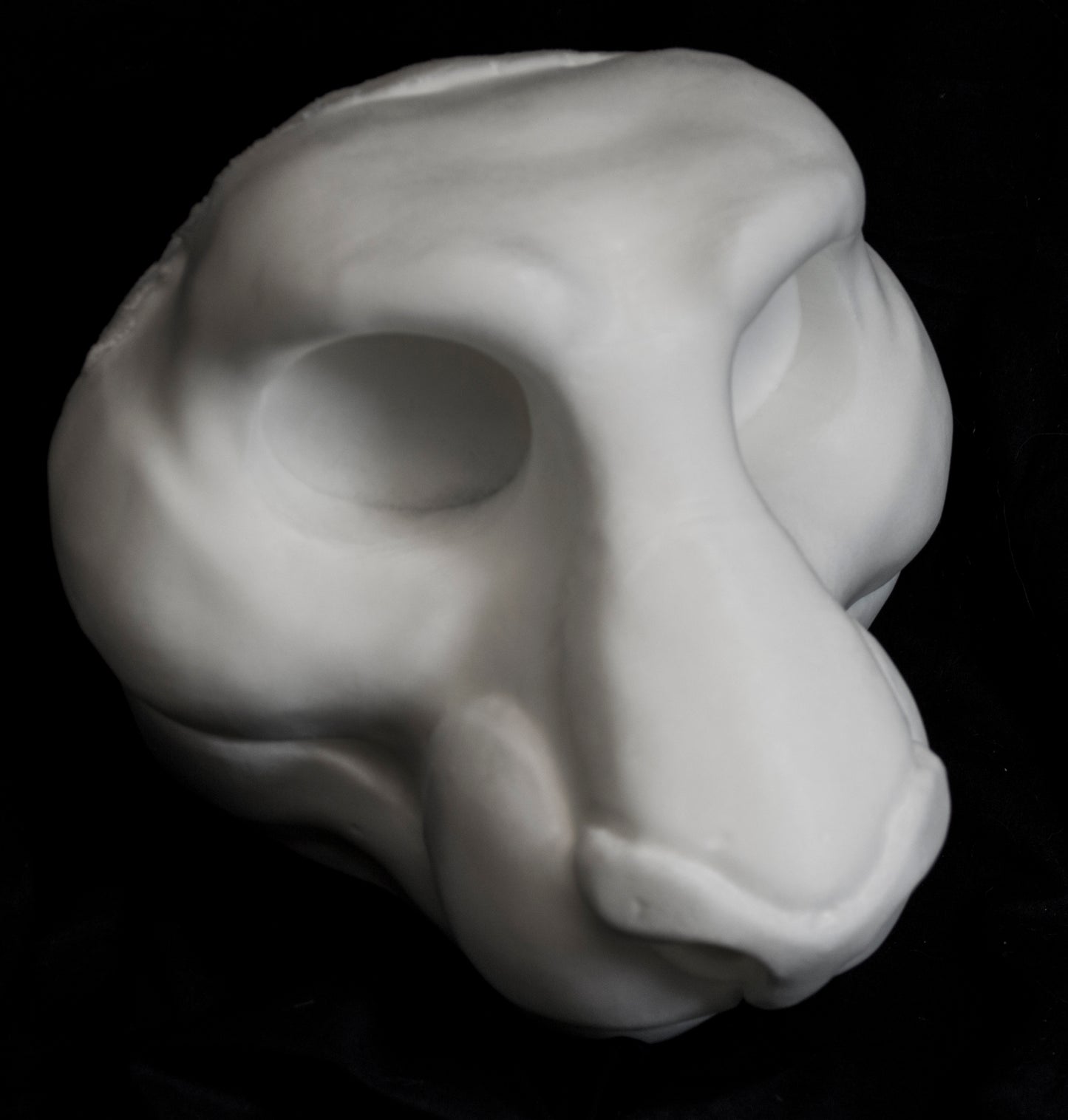 Feline soft foam head base for costumes, mascots and fursuits.