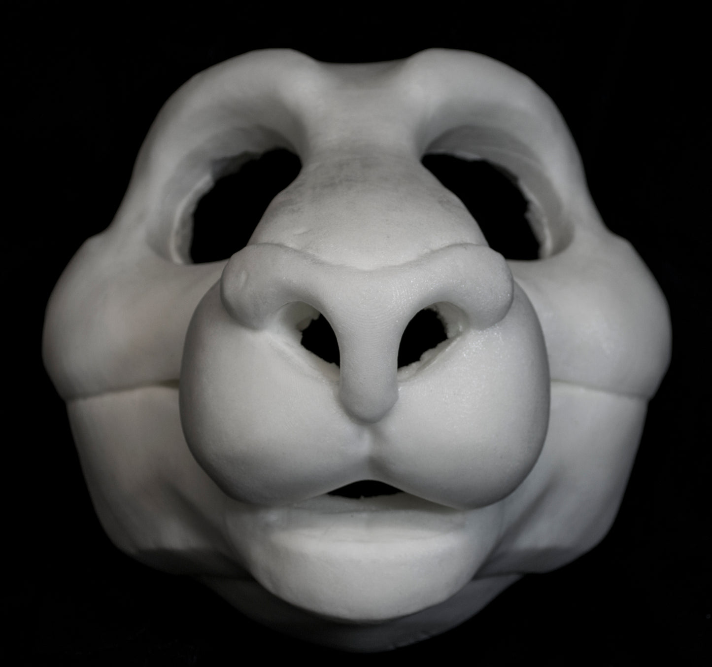 Feline soft foam head base for costumes, mascots and fursuits.