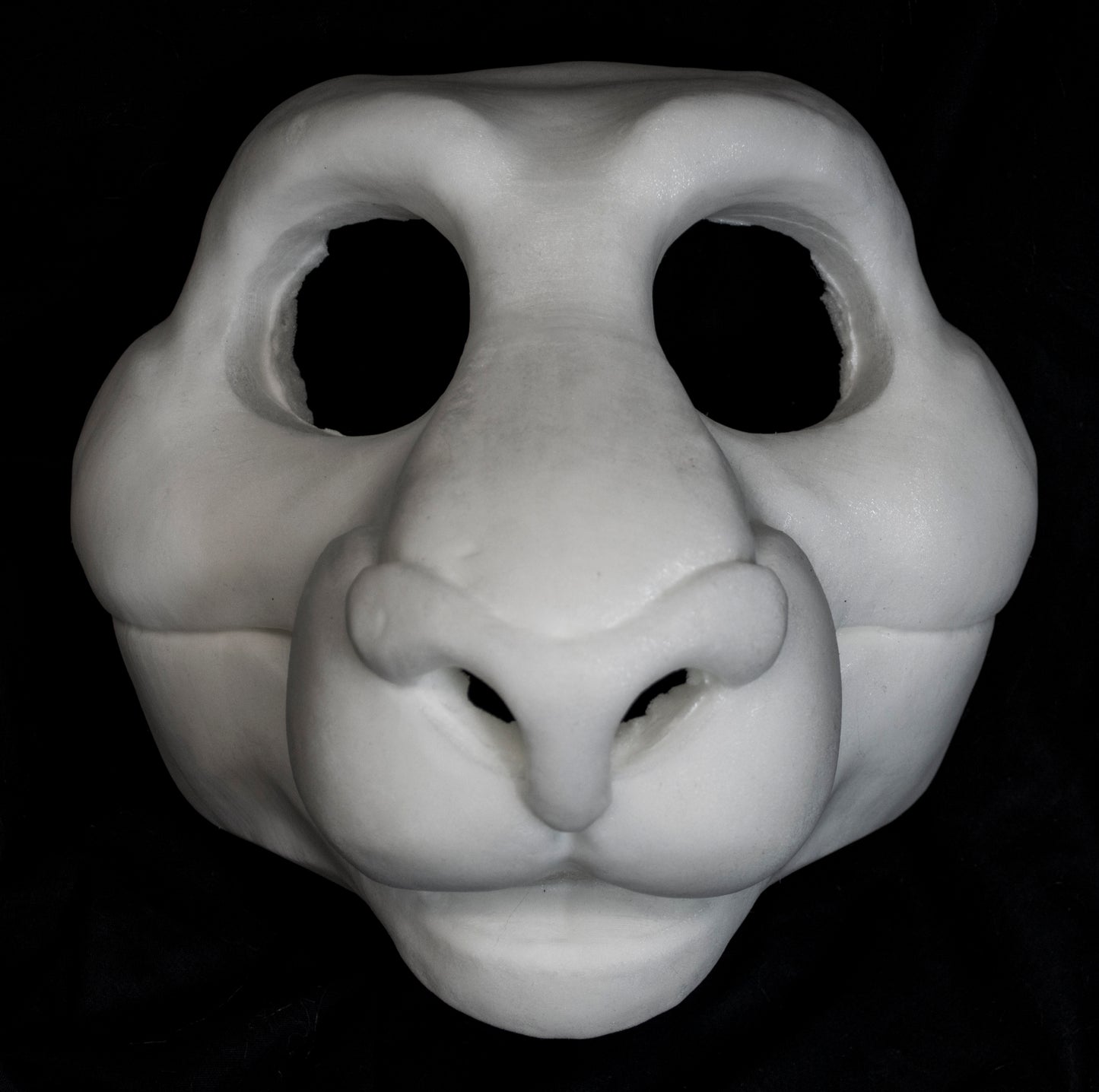 Feline soft foam head base for costumes, mascots and fursuits.