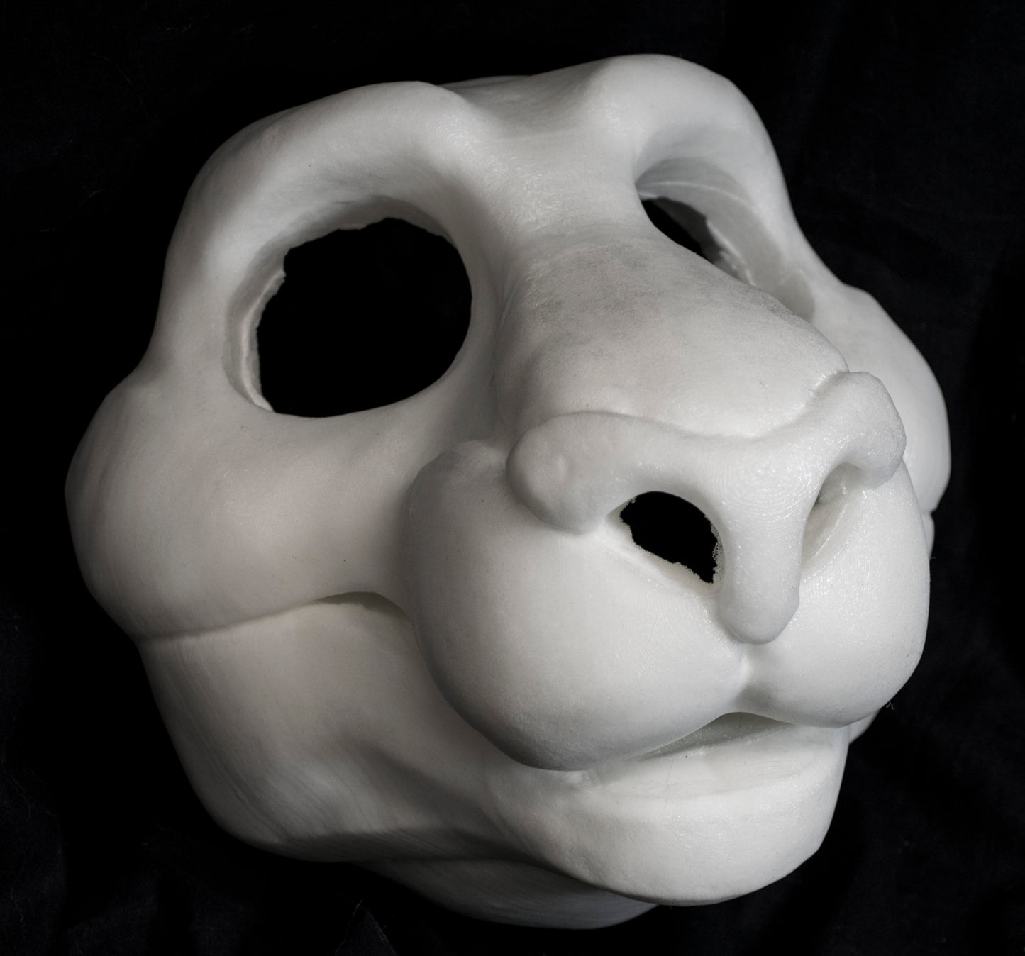 Feline soft foam head base for costumes, mascots and fursuits.