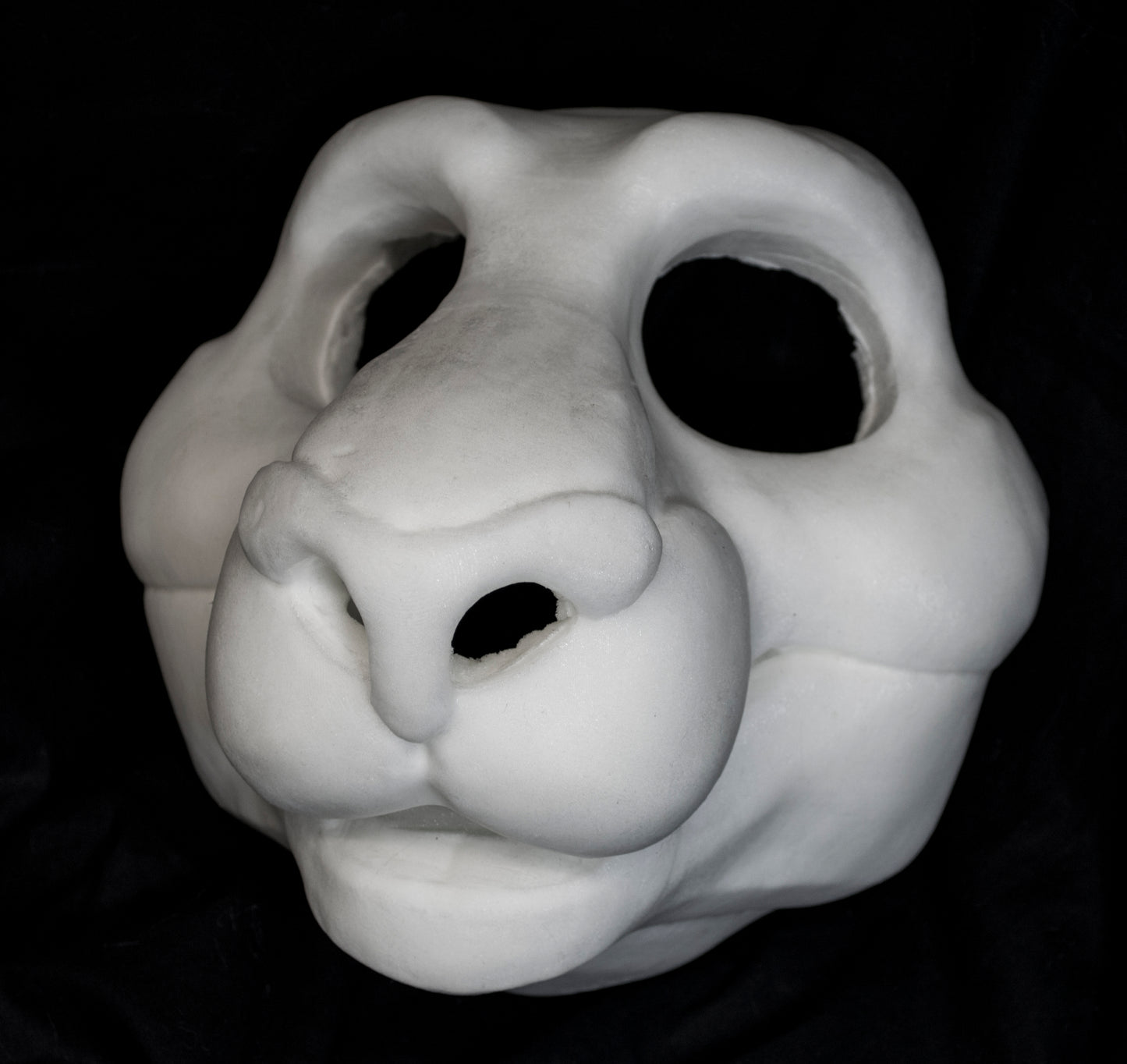 Feline soft foam head base for costumes, mascots and fursuits.