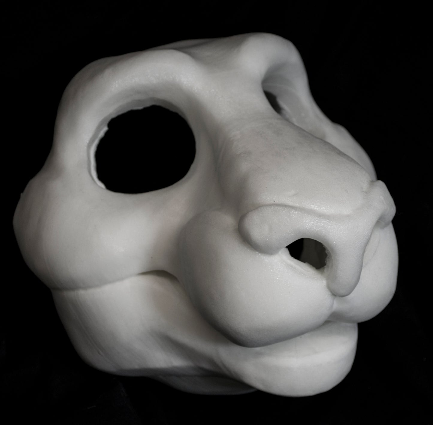 Feline soft foam head base for costumes, mascots and fursuits.