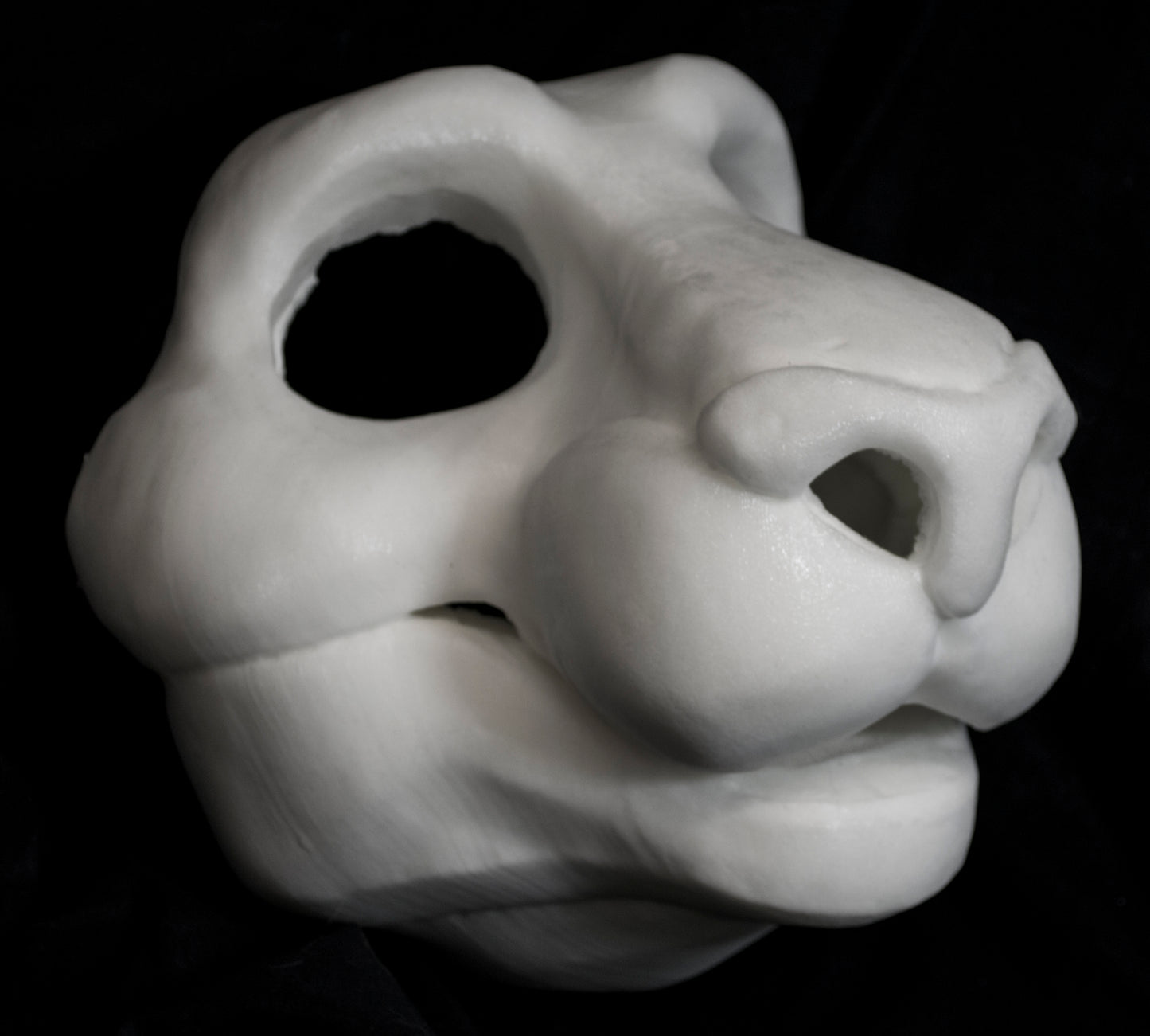 Feline soft foam head base for costumes, mascots and fursuits.