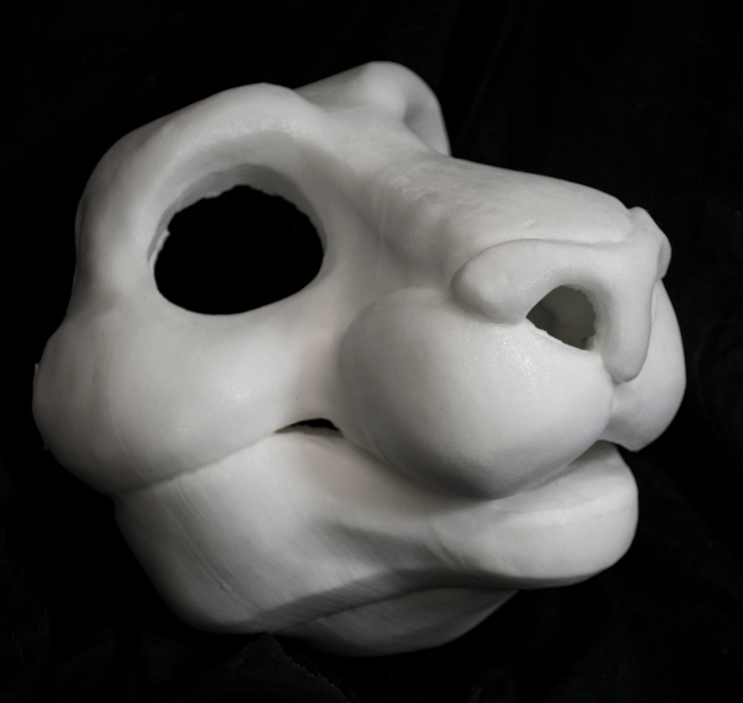 Feline soft foam head base for costumes, mascots and fursuits.