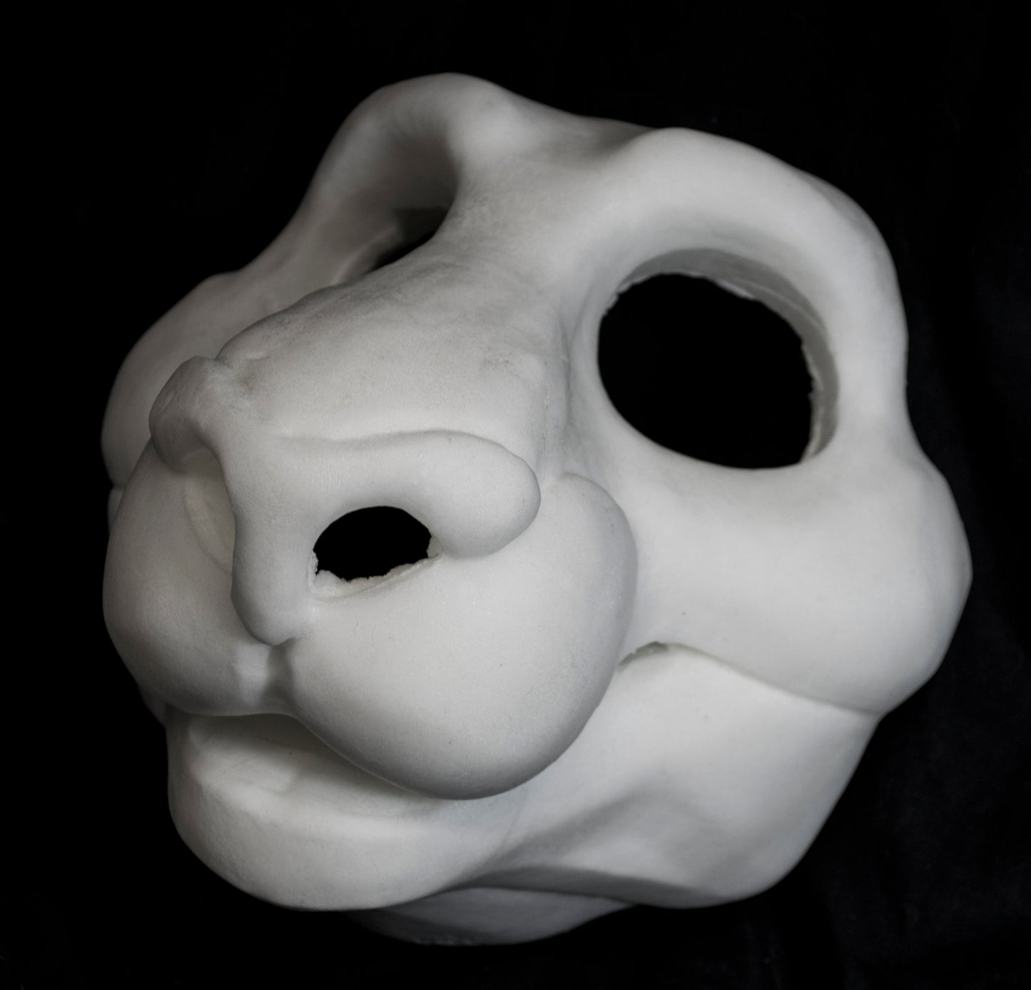 Feline soft foam head base for costumes, mascots and fursuits.