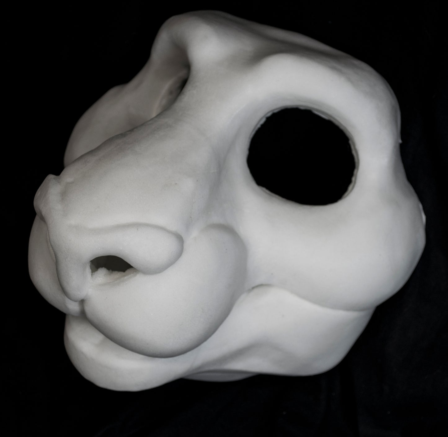 Feline soft foam head base for costumes, mascots and fursuits.