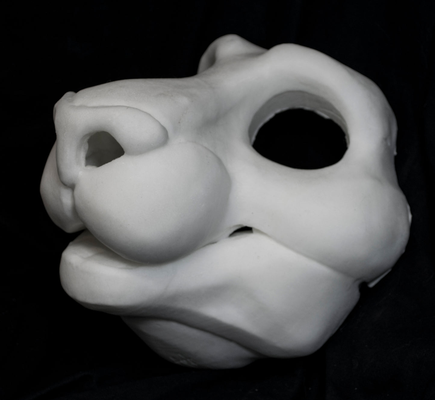 Feline soft foam head base for costumes, mascots and fursuits.