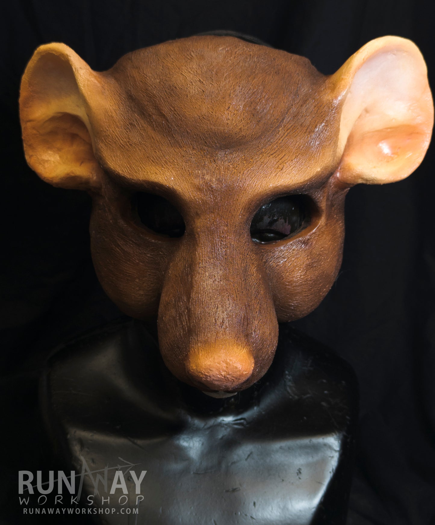 Brown scaven, rat folk durable mask for LARP, performance and costuming