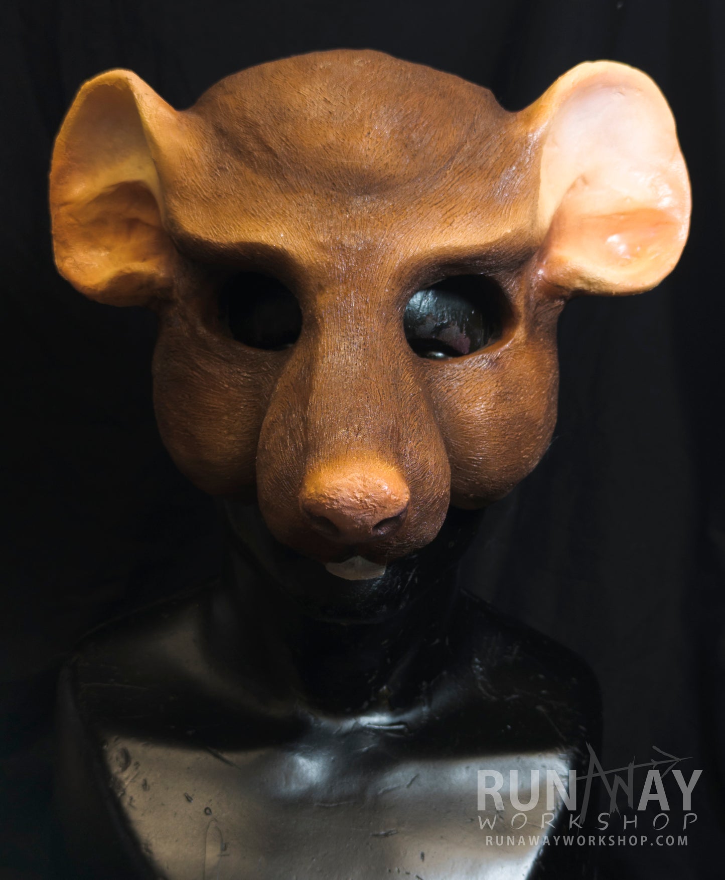 Brown scaven, rat folk durable mask for LARP, performance and costuming