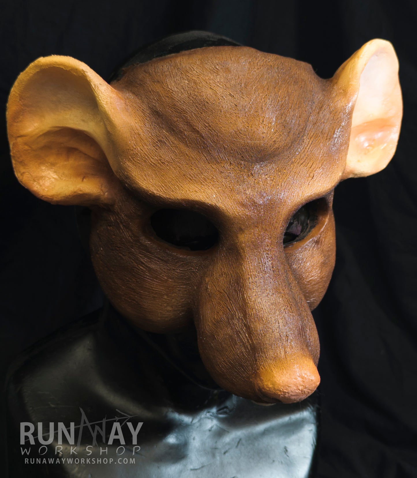Brown scaven, rat folk durable mask for LARP, performance and costuming