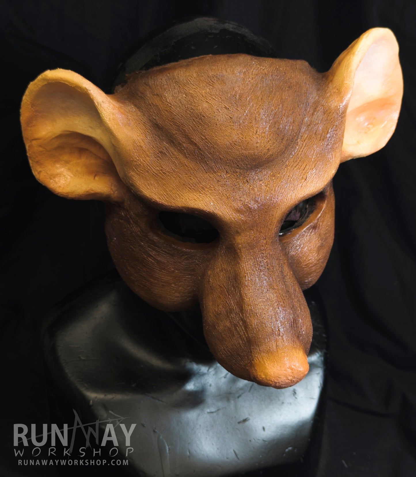 Brown scaven, rat folk durable mask for LARP, performance and costuming