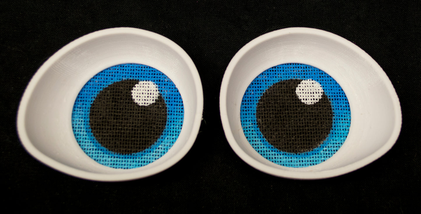 White follow me effect toony eyes for costumes, fursuits and mascots (1 pair)(Many colours and custom painted options) Waterproof