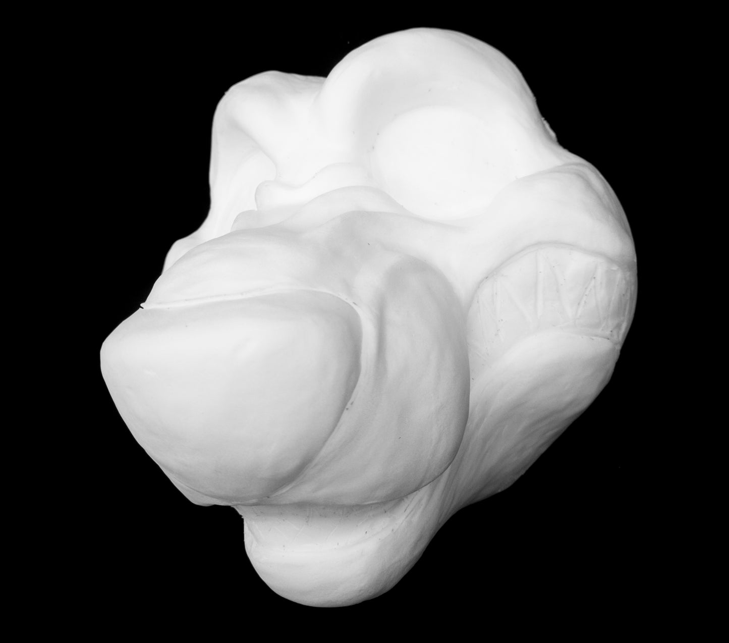 Angry canine soft foam head base for costumes, mascots and fursuits.