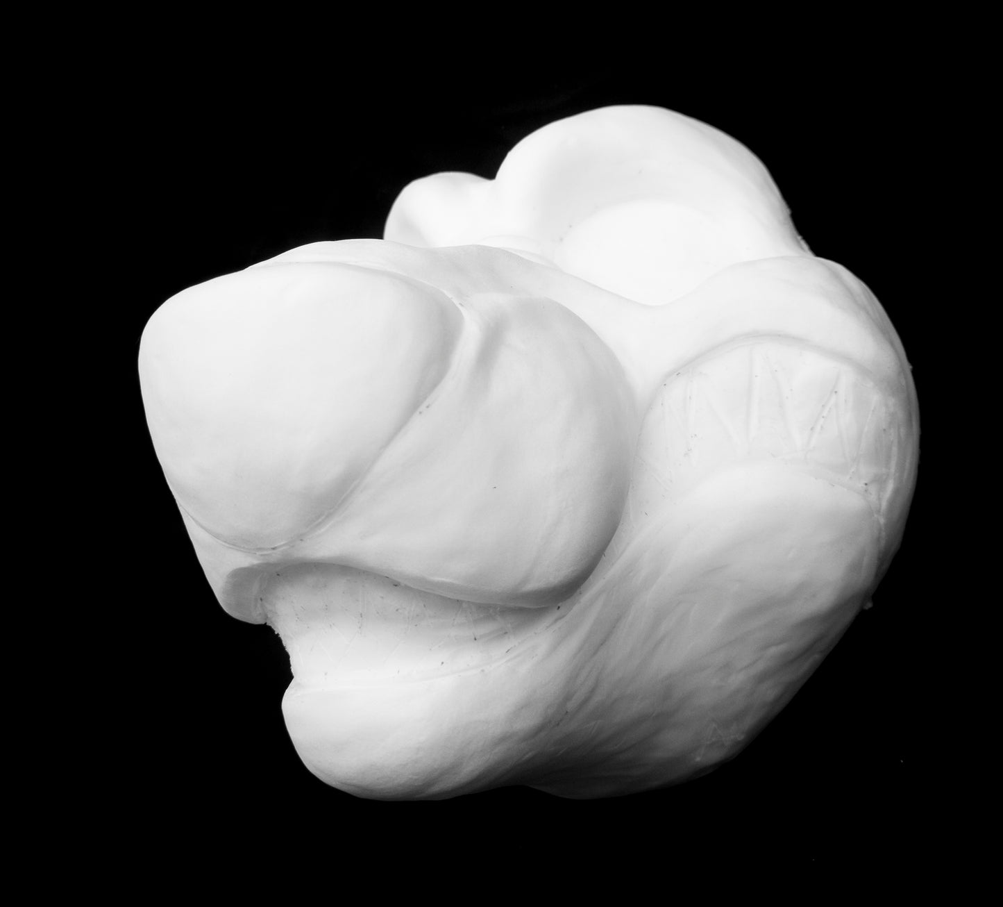 Angry canine soft foam head base for costumes, mascots and fursuits.