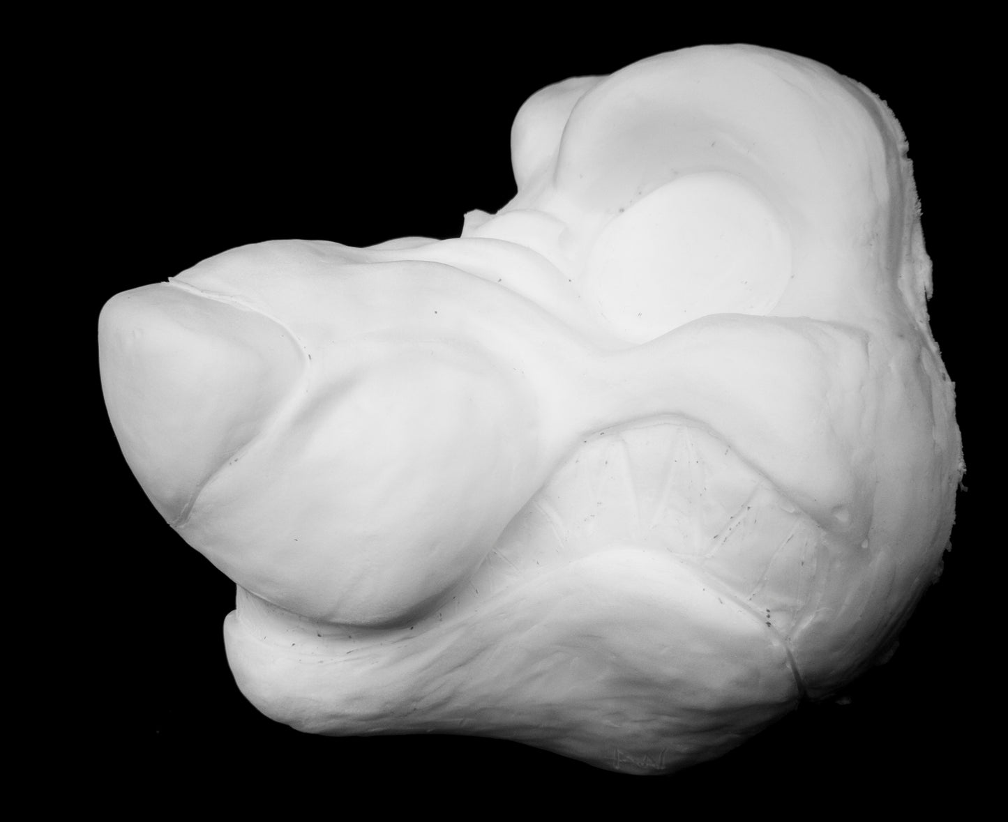Angry canine soft foam head base for costumes, mascots and fursuits.