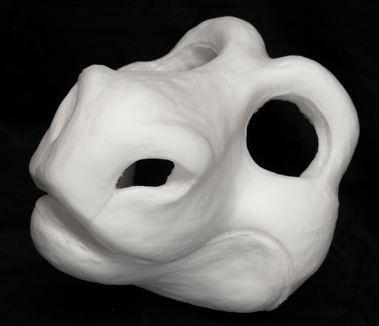 Raptor foam head base for costumes, mascots and fursuits.