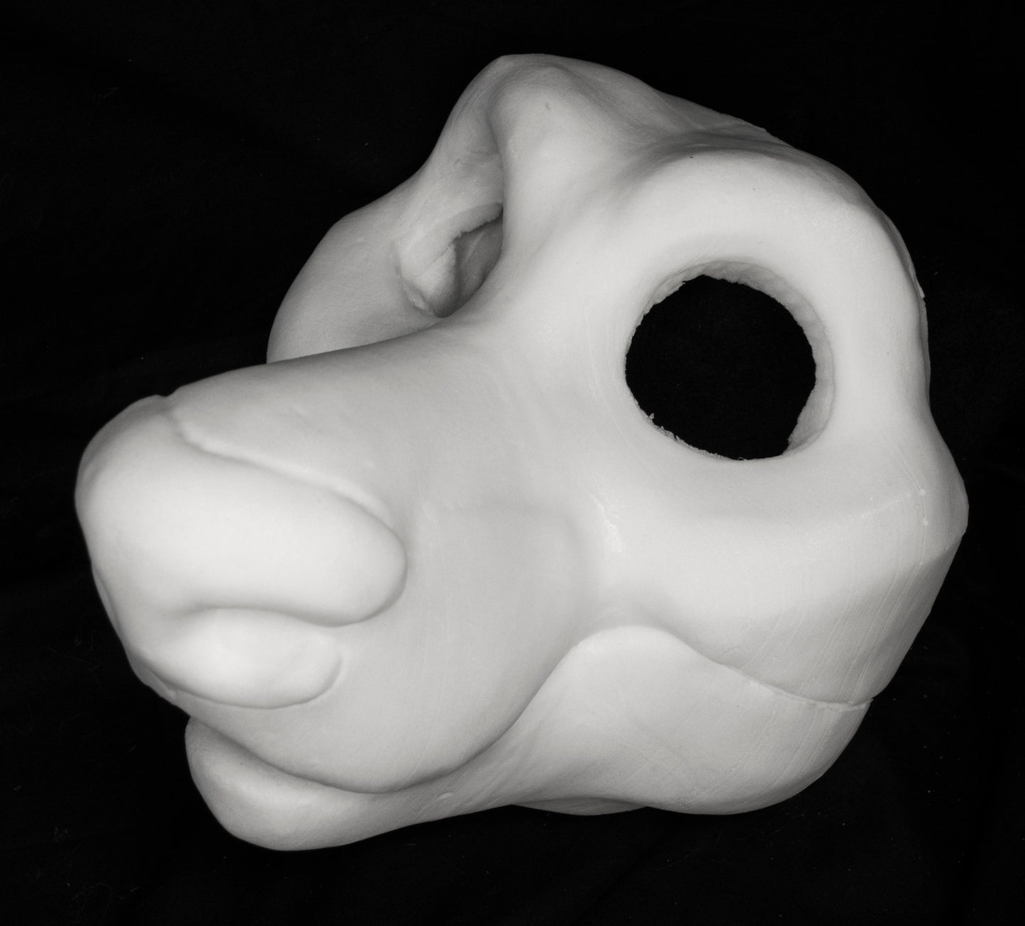 Long muzzle Canine bundle deal: cut and carved head base, Eyes and Feet padding, for costumes mascots and fursuits.