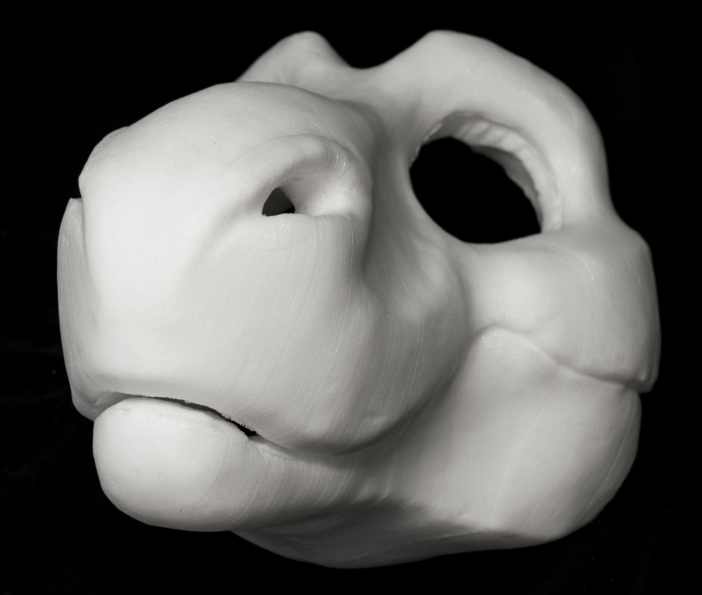 Cut & carved Dinosaur foam head base for costumes, mascots and fursuits.