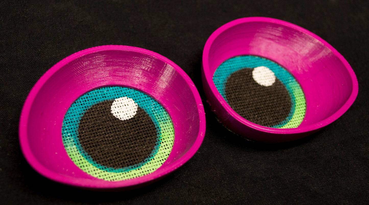 Purple follow me effect toony eyes for costumes, fursuits and mascots (1 pair)(Many colours and custom painted options) Waterproof
