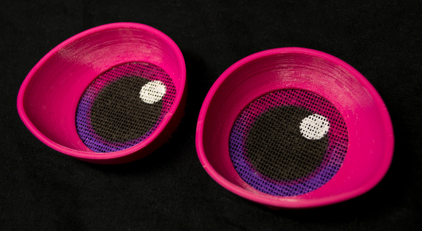 Pink follow me effect toony eyes for costumes, fursuits and mascots (1 pair)(Many colours and custom painted options) Waterproof