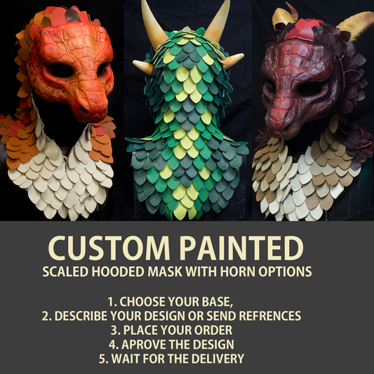 Custom painted Scaled hooded Awaykin mask