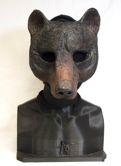 Awaykin Black bear Made to order combat friendly LARP half mask