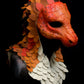 Orange Dragonborn scaled hooded mask for LARP, performance and costuming
