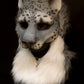 Snow leopard hooded mask with tail for LARP, performance and costuming