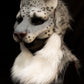 Snow leopard hooded mask with tail for LARP, performance and costuming