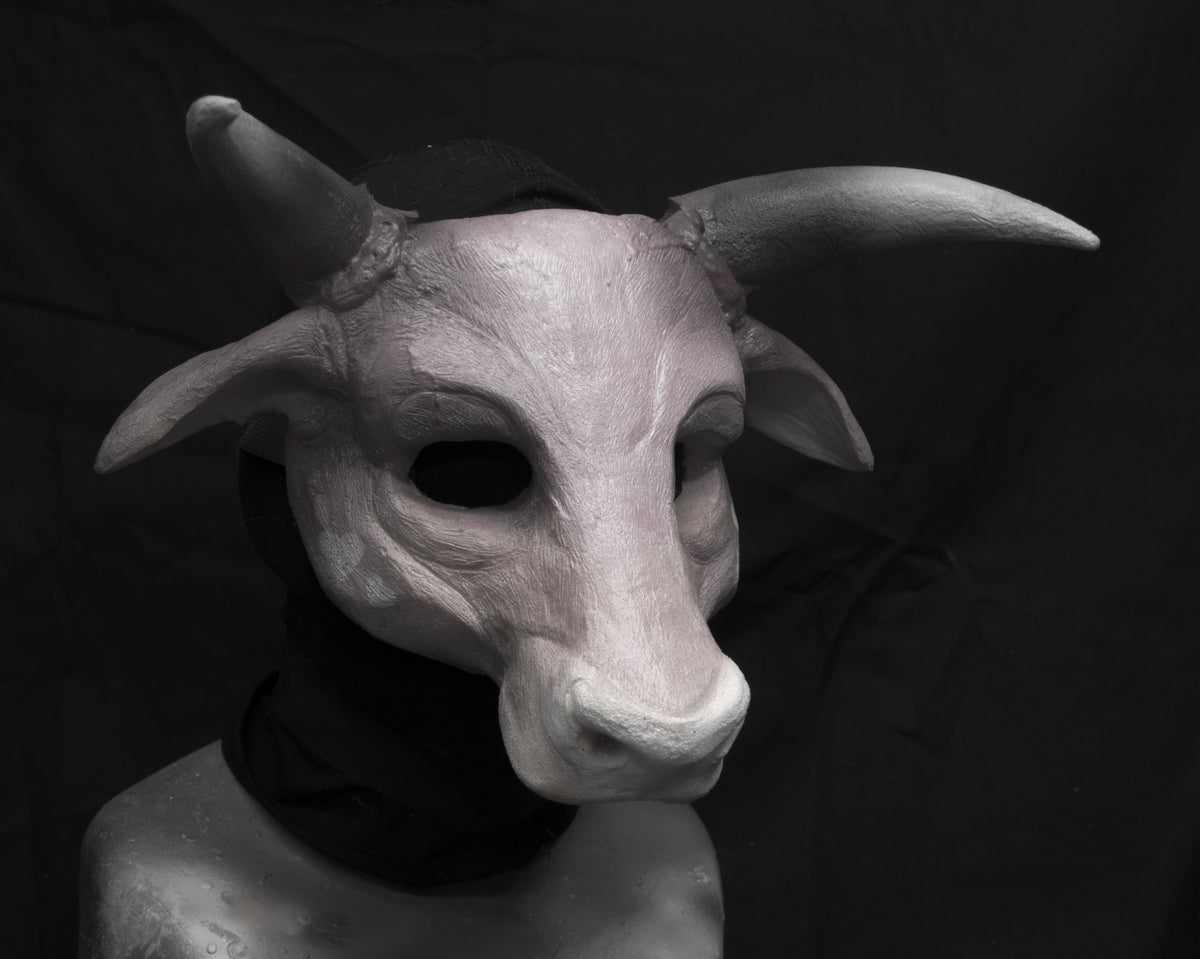 custom listing Bovine with horns Mask for LARP, soft foam