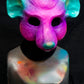 Purple Rat, UV reactive mask for LARP, performance and costuming