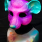 Purple Rat, UV reactive mask for LARP, performance and costuming