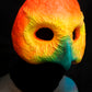 Orange Owl, UV reactive mask for LARP, performance and costuming