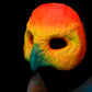 Orange Owl, UV reactive mask for LARP, performance and costuming