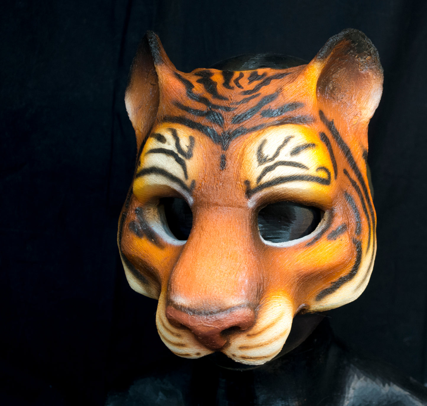 Awaykin Tiger: Made to order combat friendly LARP painted half mask