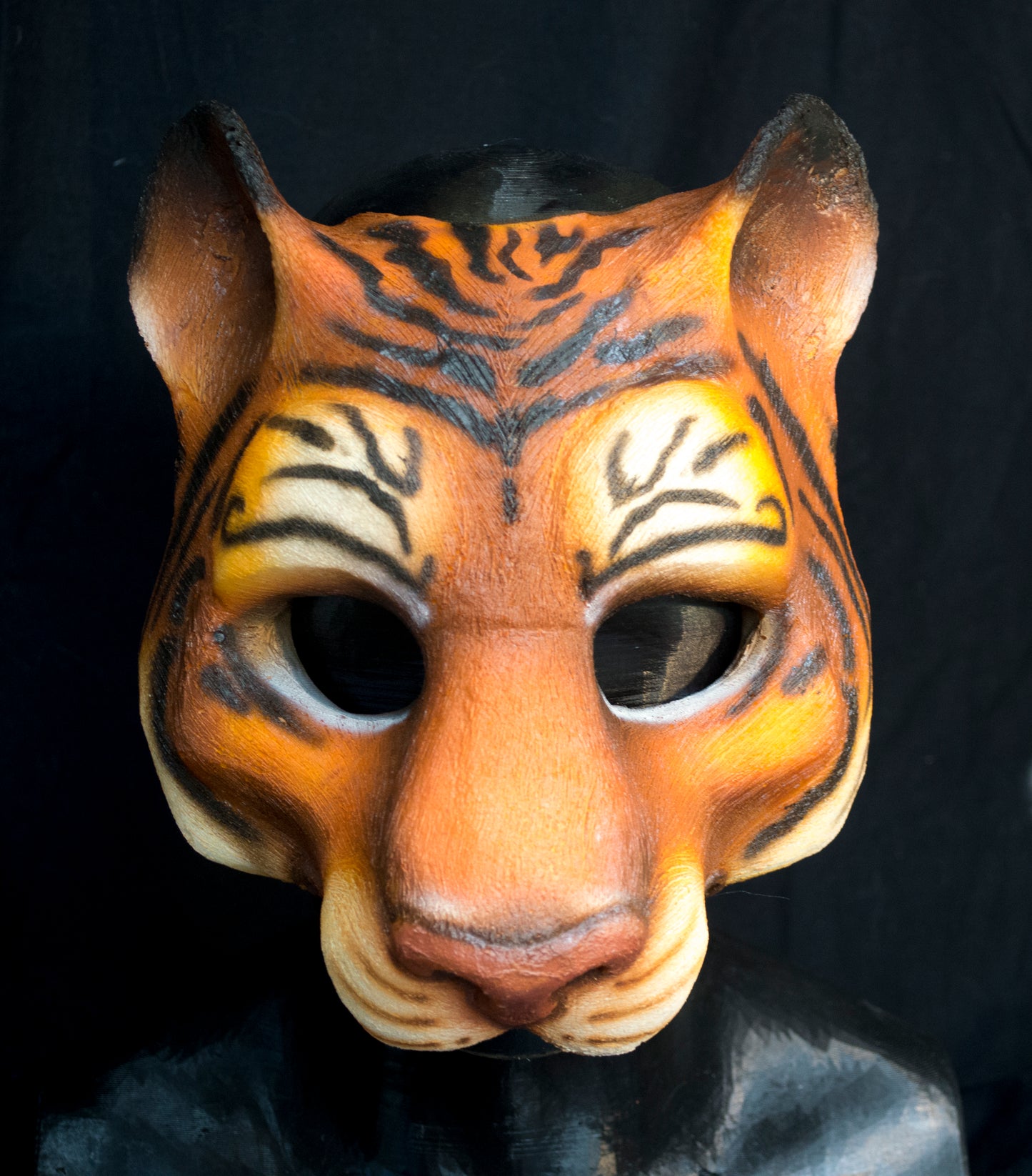 Awaykin Tiger: Made to order combat friendly LARP painted half mask