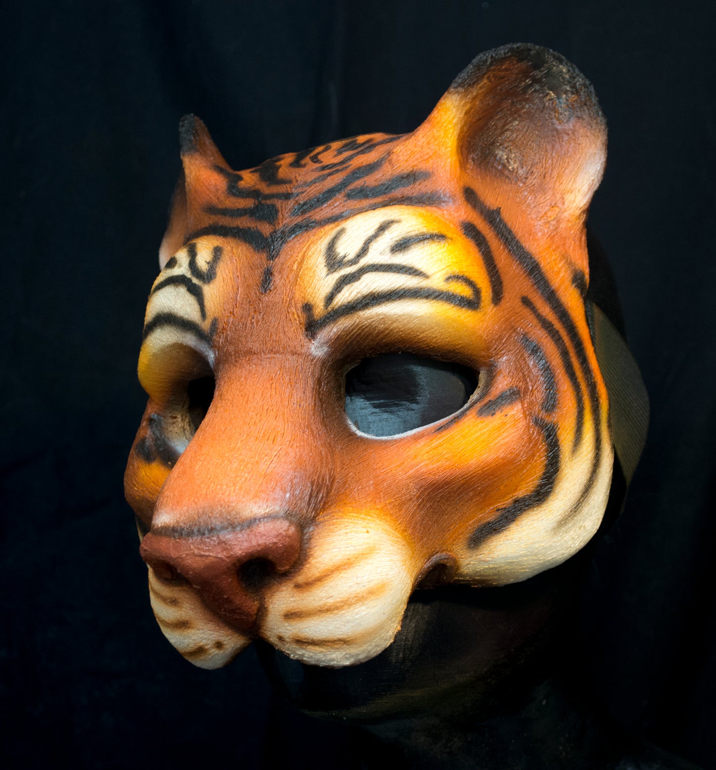 Awaykin Tiger: Made to order combat friendly LARP painted half mask